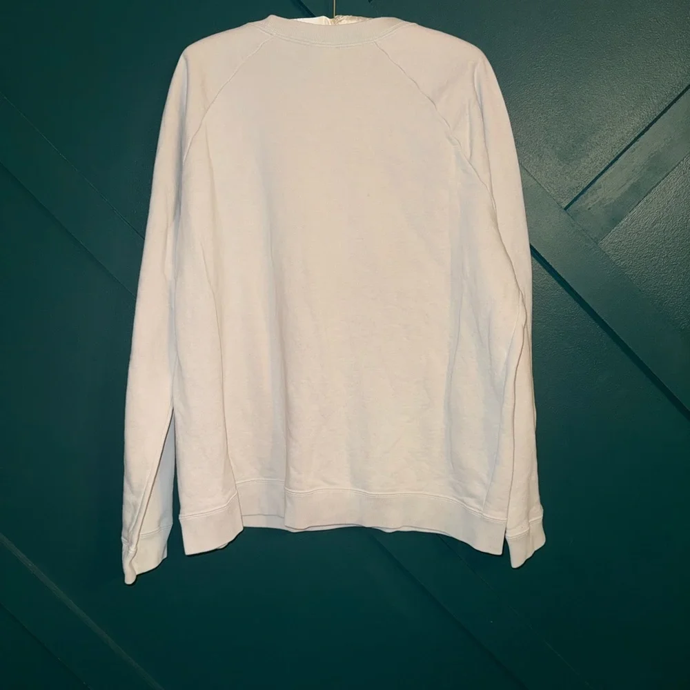 Nike White Crew Sweatshirt with Red Tag